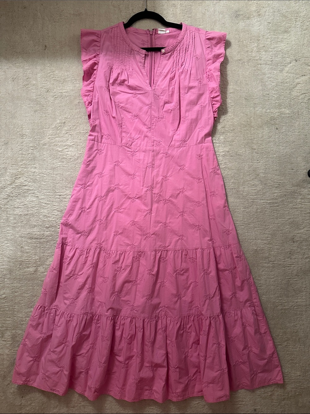 GAP Pink Ruffled Tiered Maxi Dress